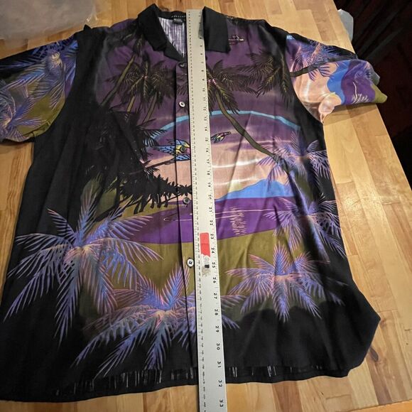 Tulliano Camp Shirt Tropical Woven Button Up Parrot Mens Large New - Picture 9 of 12